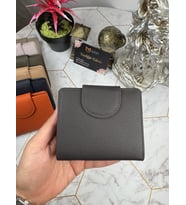 Bozuk Para Bölmeli Çıtçıtlı Şık Hakiki Deri Koyu Kahve Kadın Cüzdan 38718 (Çok Renkli)