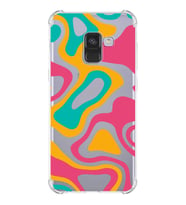 Samsung Galaxy A8 2018 Uyumlu Köşe Korumalı Antişok Kapak Renkli Desen  Tasarımlı Şeffaf Kılıf