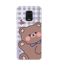 Xiaomi Redmi Note 9S - Redmi Note 9 PRO Uyumlu Sevimli Ayıcık Tasarımlı Şeffaf Telefon Kılıfı