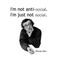 Woody Allen - Anti Social Tablo Ahşap Poster Dekoratif