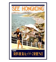 Hong Kong Çin Seyahat Tablo Ahşap Poster Dekoratif