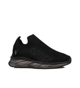 M2S Siyah Marla Kadın Lastikli Ortopedik Sneaker