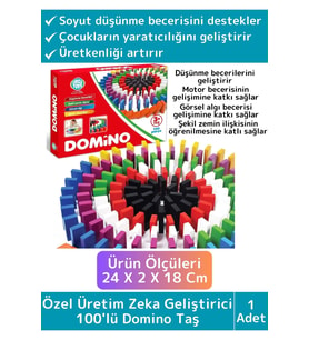 Premium Eğitici El Göz Koordinasyonu Zeka Üretkenlik Merak Keşif Geliştirici 100'lü Domino Taş