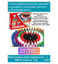 Premium Eğitici El Göz Koordinasyonu Zeka Üretkenlik Merak Keşif Geliştirici 100'lü Domino Taş