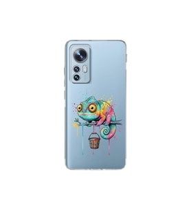 Xiaomi Mi 12 ile Uyumlu Splash Bukalemun Tasarımlı Şeffaf Silikon Kılıf