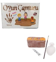 Hobi Eğitim Dünyası Kil Oyun Çamuru (Çamur, Vazo, Boya ve Fırça) Oyun Seti