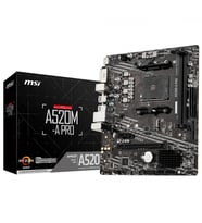 Msi A520M-A PRO AMD A520 Soket AM4 DDR4 4600(OC)MHz mATX Gaming Anakart (Siyah)