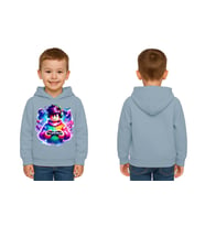 Unisex roblox Baskılı Çocuk Swaetshirt  Baskılı Kapüşonlu 3 İplik Şardonlu (Mavi)