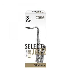 D'Addario RSF05TSX3H Select Jazz Unfiled Tenor Saksafon Kamışı No: 3 Hard (Profesyonel/Caz) - 5'li Paket  Unfiled Kesim ve Güçlü Caz Tonu