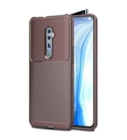 Oppo Reno 10X Zoom Karbon Desenli Negro Silikon Kılıf (Kahverengi)