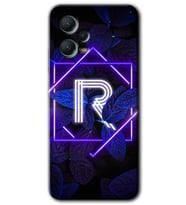 Redmi Note 12 5G Kılıf HD Desen Baskılı Kılıf - Dark Neon Yaprak R Harfi