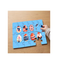 Desenli Paskalya Yumurtaları Tasarımlı 24 Parça Ahşap Çocuk Puzzle MPK0678