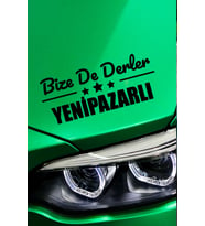Aydın Yenipazar Siyah Araç Sticker  Aydın Bize De Derler  Yenipazarlı 40x15 cm Oto Sticker