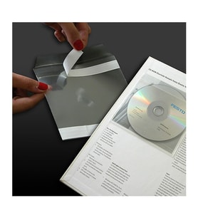 Plastik CD ve DVD Zarfı, Arkası Yapışkanlı, 100 mikron, 100 adet