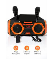 ATASBEY Rt-421 Çift Mikrofonlu Karaoke Büyük Boy Bluetooth Radyo Müzik Çalar