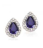 1.30 Karat Safir Pırlanta Küpe