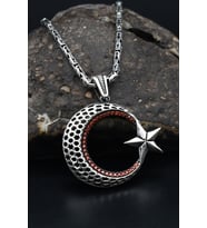 Ay Yıldızlı (AYYILDIZLI) 925 Ayar Gümüş Kolye 901079