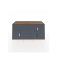 Kronos Konsol 3 Raflı 4 Çekmeceli 4 Kapaklı 176x59x99 Çam-Antrasit