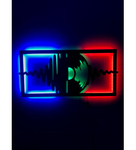 Müzik Plak Led Işıklı Tablo