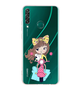 Huawei Y6 p Uyumlu Kamera korumalı Kapak Vespagirl Tasarımlı  Şeffaf Kılıf