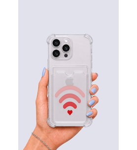 iPhone 15 Pro Max Kartlıklı Aşk Sinyali Desenli Kılıf - GLST6991-8213