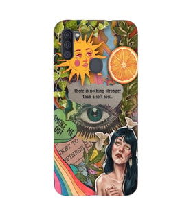 Samsung Galaxy M21 Uyumlu Vintage Kolaj Desenli Şeffaf Telefon Kılıfı