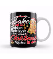 Bake Stuff With Golden Retriever And Watch Christmas Funny Kupa Bardak Porselen