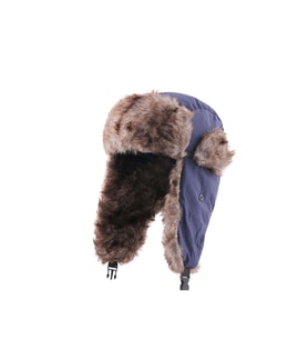 Unisex Çocuk Sıcak Kürklü Bere Kışlık Kulaklı Kayak Şapkası 52Cm (Lacivert)