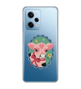 Redmi Note 12 Pro 5G Uyumlu İnek Tasarımlı Şeffaf Telefon Kılıfı