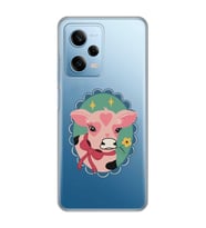 Redmi Note 12 Pro 5G Uyumlu İnek Tasarımlı Şeffaf Telefon Kılıfı