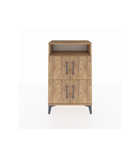 Arges Komodin Tek Raflı 4 Kapaklı 60x30x96 Çam-Çam