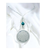 Doğal Akik Taşlı Gümüş Renk Çelik Çift Taraflı Ayetel Kürsi Felak Nas Ihlas Araba Ayna Süsü(4,5 CM)