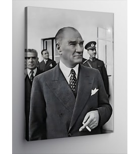 Kanvas Tablo Siyah Beyaz Atatürk