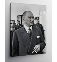Kanvas Tablo Siyah Beyaz Atatürk