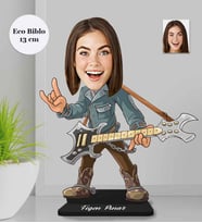 Kişiye Özel Gitarist Kadın Ahşap Eco Biblo -1