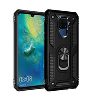 Huawei Mate 30 Lite Kılıf Yüzüklü Zırh Tank Vega (Siyah)