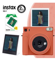 Instax SQ1 Terracotta Turuncu Fotoğraf Makinesi 20li Kare Film ve Pleksi Çerçeve
