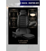 dacia duster 2011 Koltuk ve Kılıf uyumlu Lüks Siyah Yastık Minder 2 Minder 2 Yastık