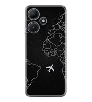 Infınix Hot 30i Kılıf Resimli Desenli Silikon Platinium Series Black Plane 1868