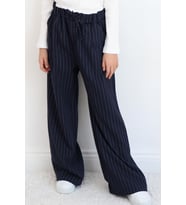 Breeze Kız Çocuk Pantolon Pinstripe Çizgili Çift Bel Detaylı 8-14 Yaş, Lacivert