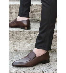 FAST STEP Hakiki Deri Erkek Klasik Ayakkabı 910MA2301 (KAHVE)