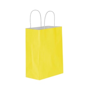 Burgu Saplı Sarı Kağıt Çanta 25x31x12cm 250 ADET