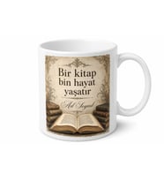 Antik Kitap Temalı Baskılı Kupa Bardak Kitap Kurdu Hediye Mug