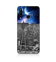 Huawei P30 Lite Uyumlu Uzay Desenli Silikon Kılıf