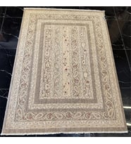 Hoom Rugs Wool Uşak Desenli Salon Halısı (Krem)