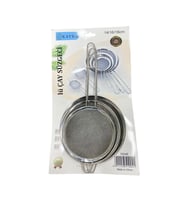 3'li Metal Süzgeç 14-16-18 cm