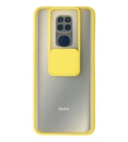 Durukar® Redmi Note 9 Kılıf Palm Buzlu Kamera Sürgülü Silikon - Sarı