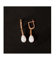 925 Ayar Tria Modeli Damla Gümüş İnci Küpe (Rose)
