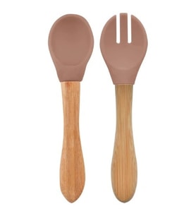 Mama Kaşığı ve Çatal Seti Woody Brown