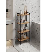 Miyo Banyo Düzenleyici Mutfak Rafı Banyo Dolabı Çok Amaçlı Dolap 4 Katlı Metal Mutfak Düzenleyici (Atlantik Çam)
